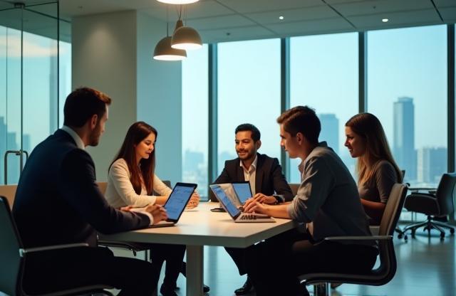 Emirates Mobile Connect team at Dubai office in collaboration